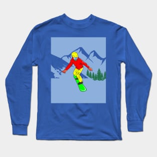 Skier Snow Mountains Extreme Sport Long Sleeve T-Shirt